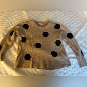 Madewell Tan and Polka Dot Sweater